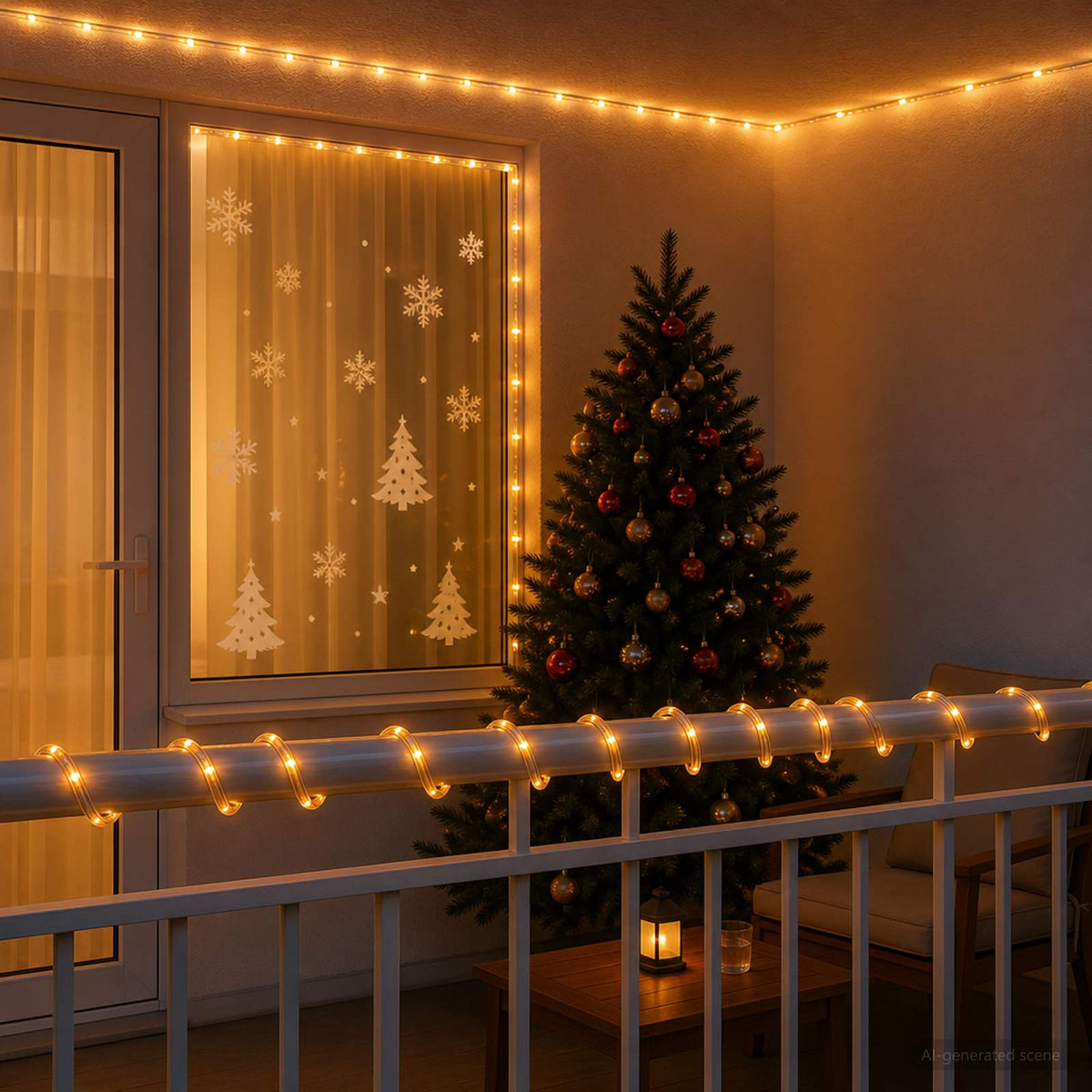 Christmas LED Rope Light 1200 LEDs Yellow 50 m