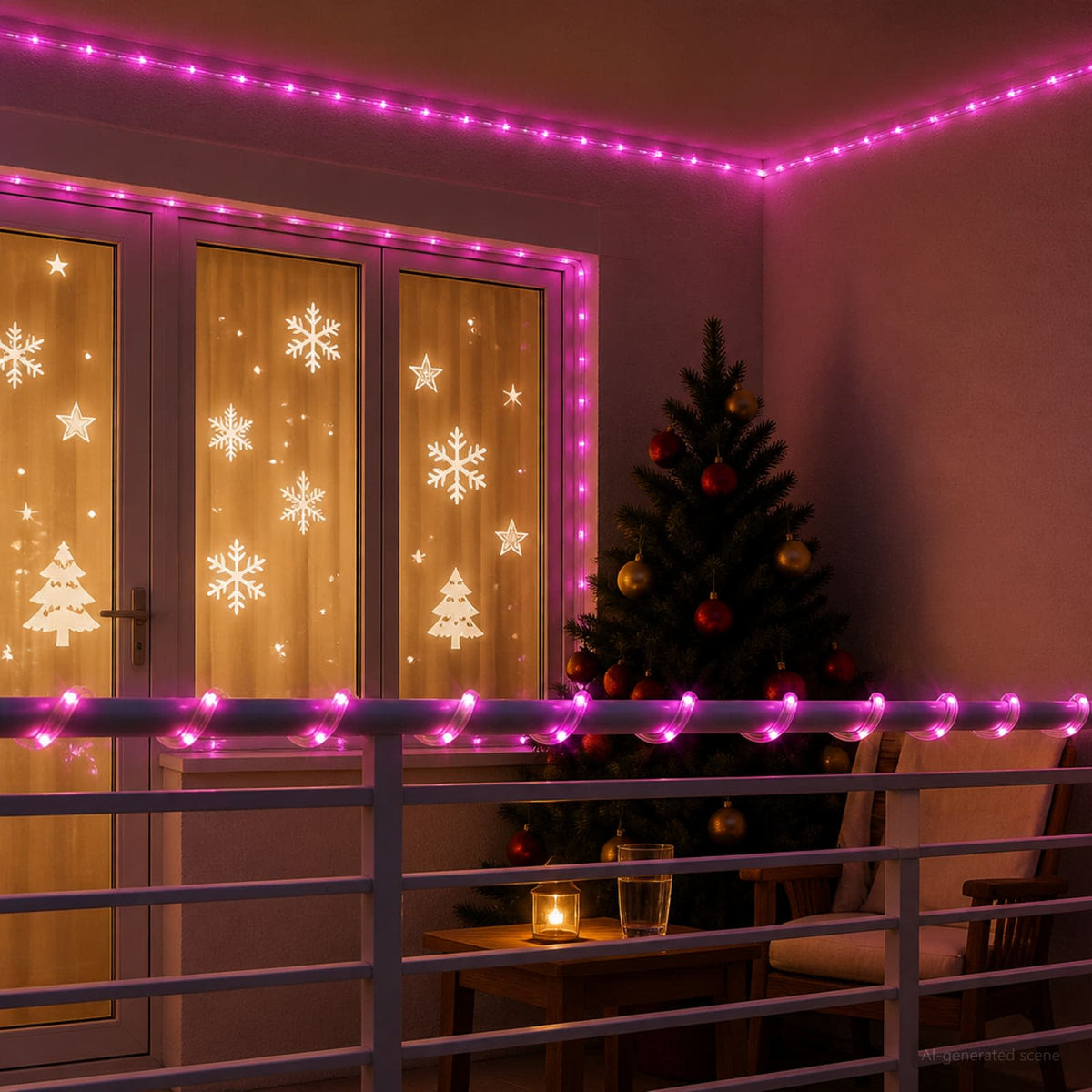 Christmas LED Rope Light 1200 LEDs Pink 50 m