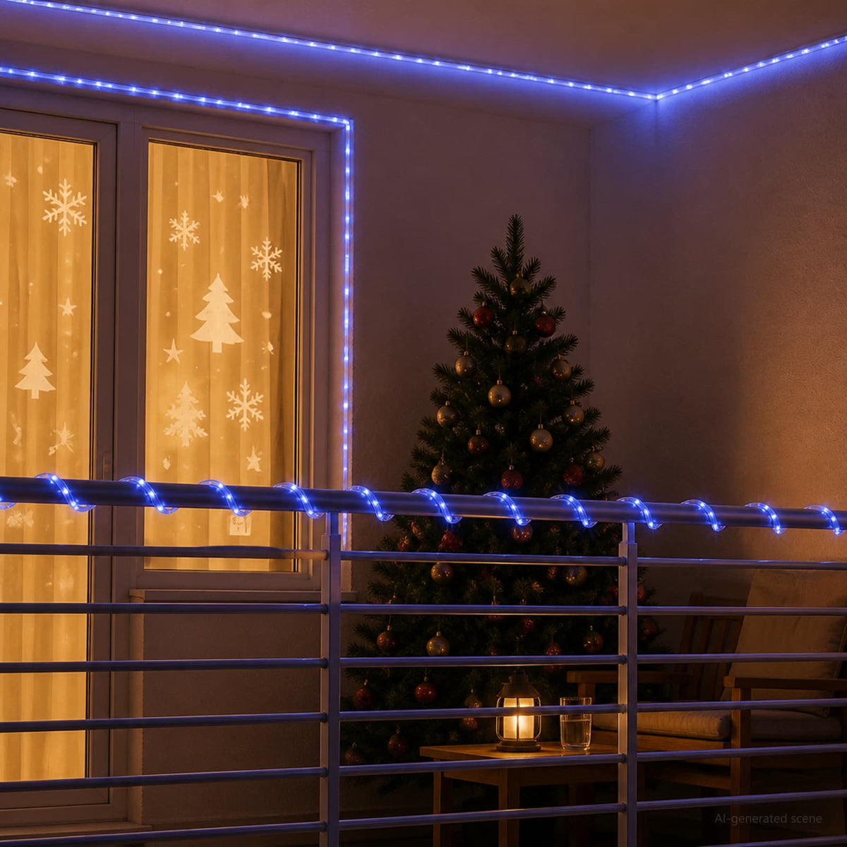 Christmas LED Rope Light 1200 LEDs Blue 50 m