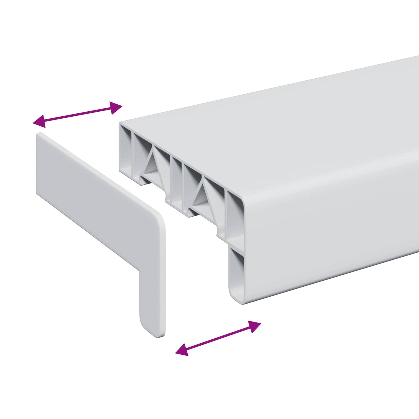 Window Sill White 160 x 10 x 4.5 cm PVC