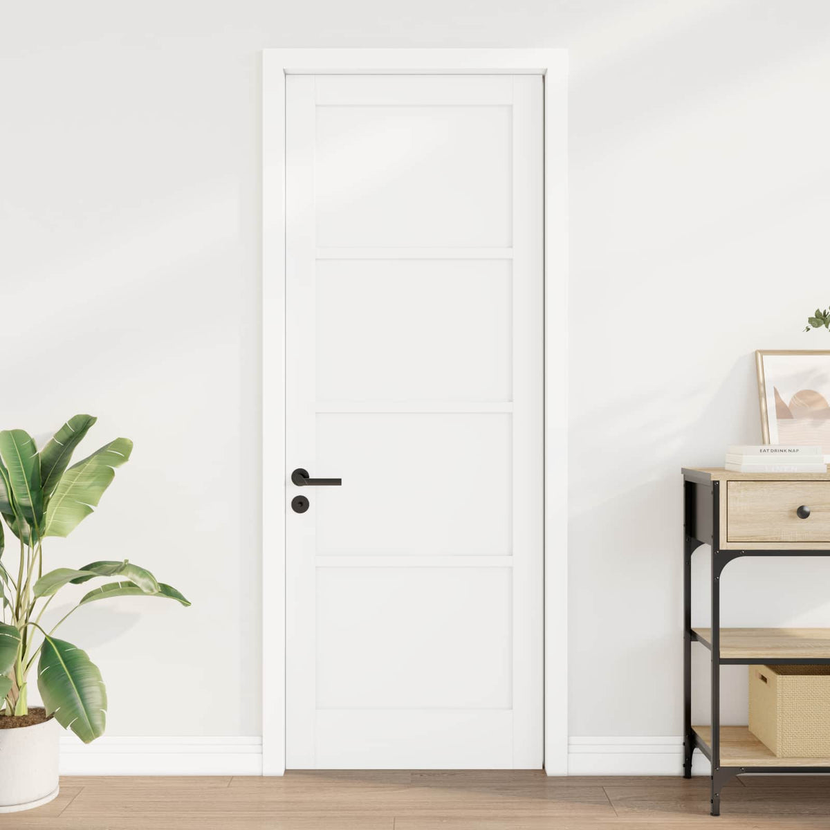 Interior Door 78 x 211 cm Plywood White