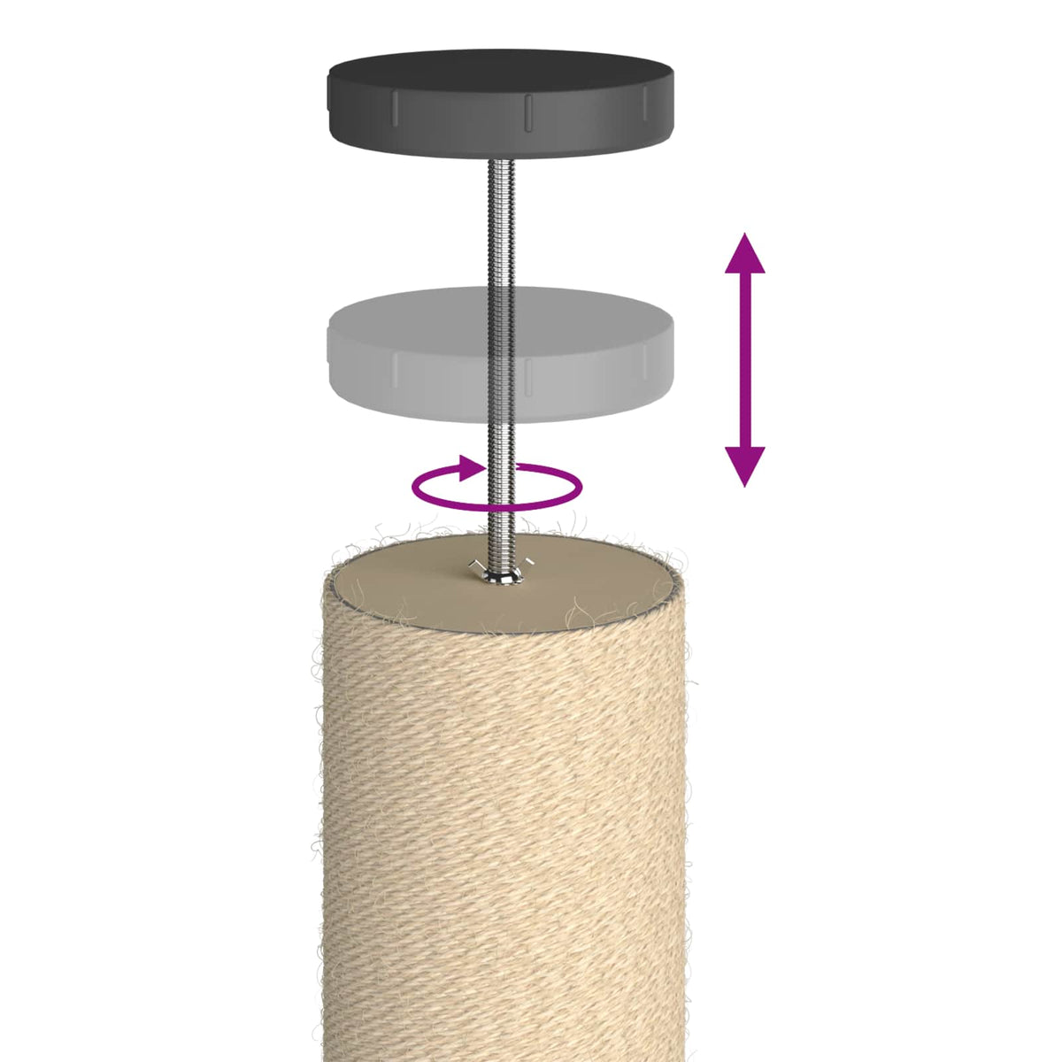 Floor-to-Ceiling Cat Tree with Sisal Post Cream 257-283 cm