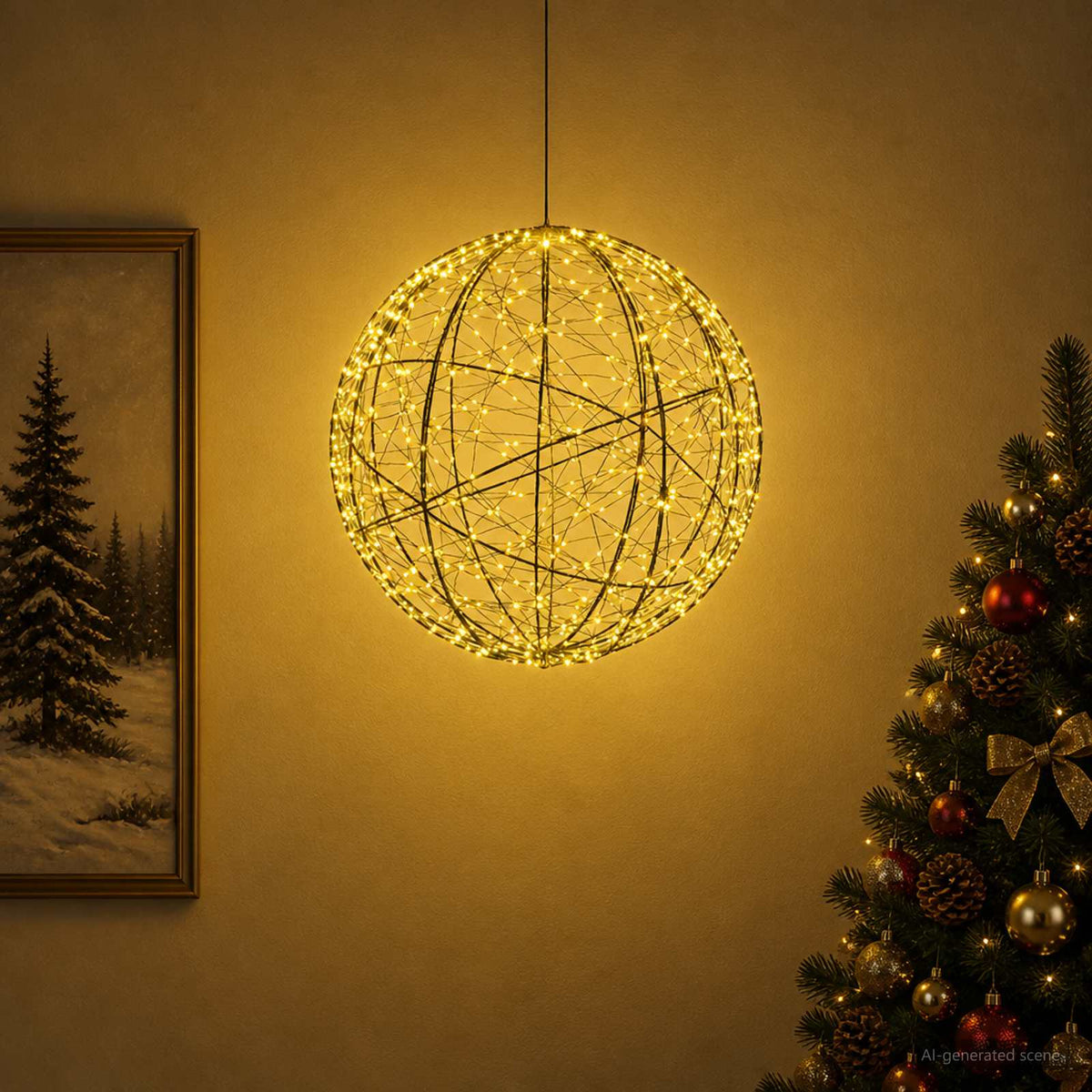 Christmas Finial Light 750 LEDs Warm White Diameter 50 x 52 cm