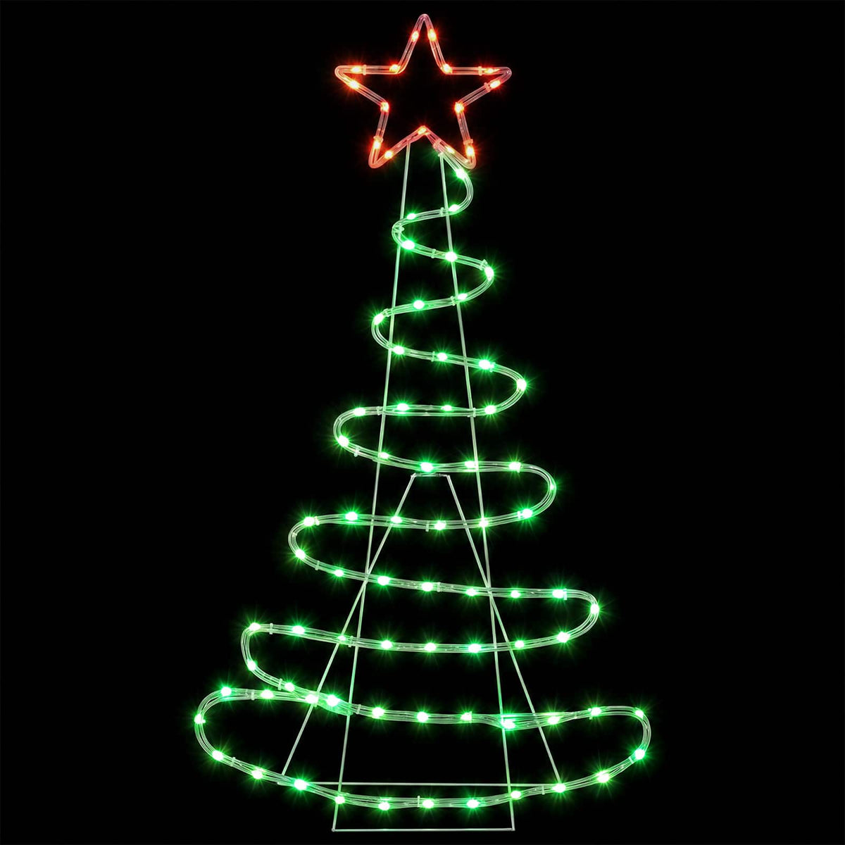 LED Sign Christmas Tree LOVIISA 100 LEDs Red & Green 51 x 99 cm