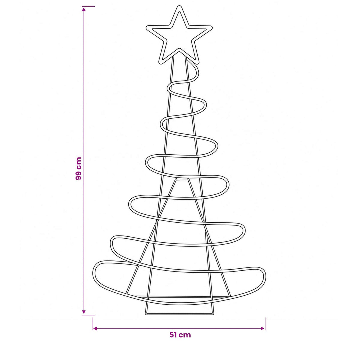 LED Sign Christmas Tree LOVIISA 100 LEDs Red & Green 51 x 99 cm