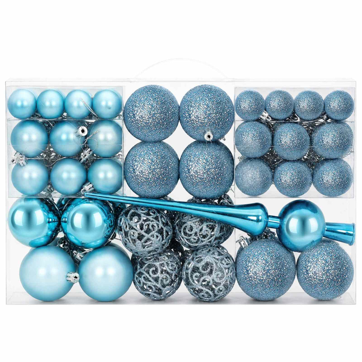 Christmas Ball Set 111 pcs Turquoise Dia. 6 cm Polystyrene