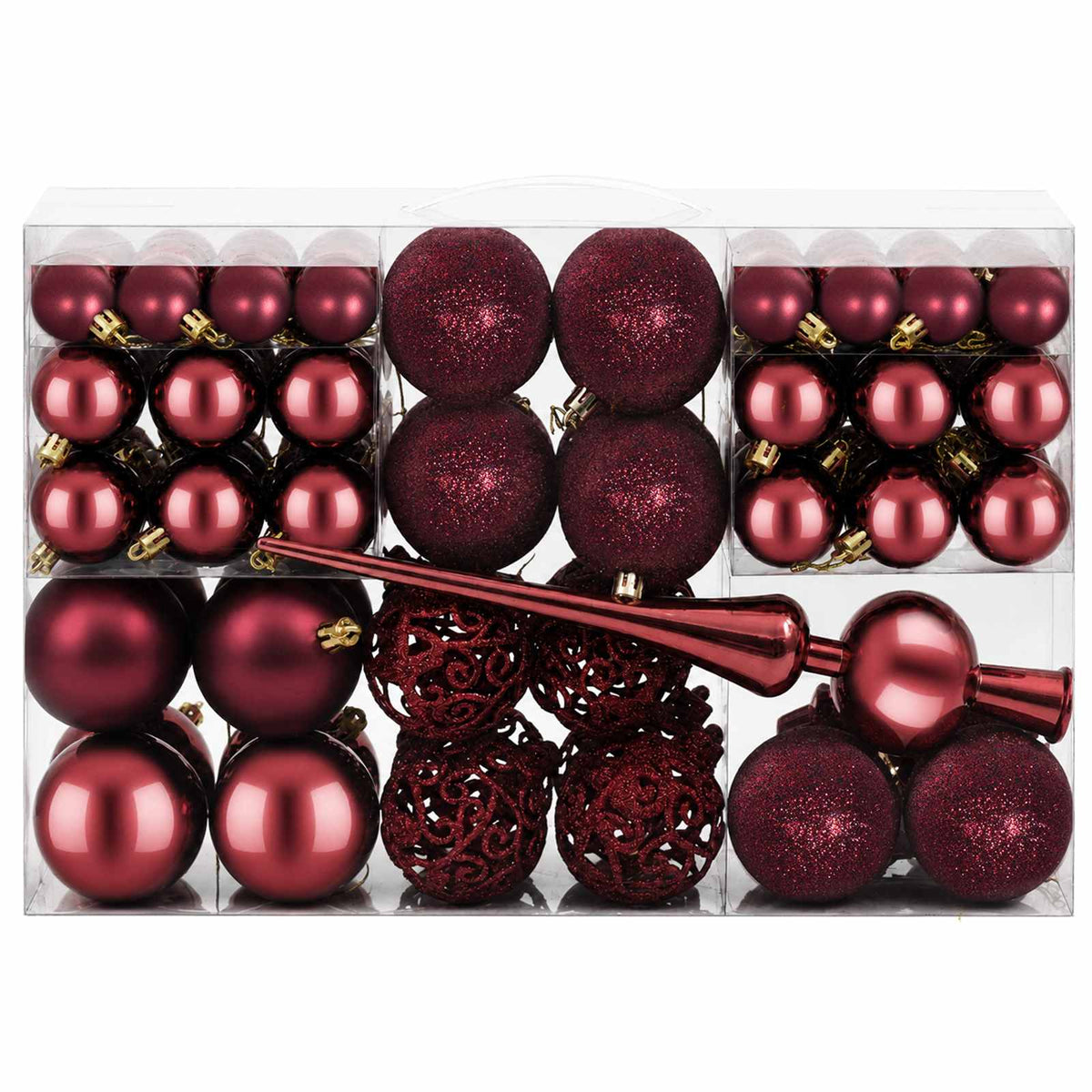 Christmas Ball Set 111 pcs Wine Red Dia. 6 cm Polystyrene