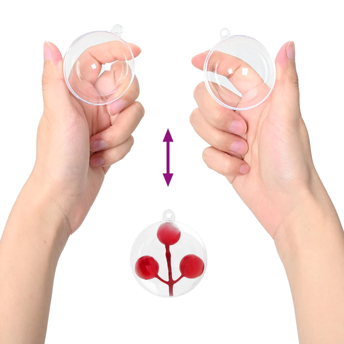 Christmas Ball Set 100 pcs Transparent Dia. 8 cm Plastic