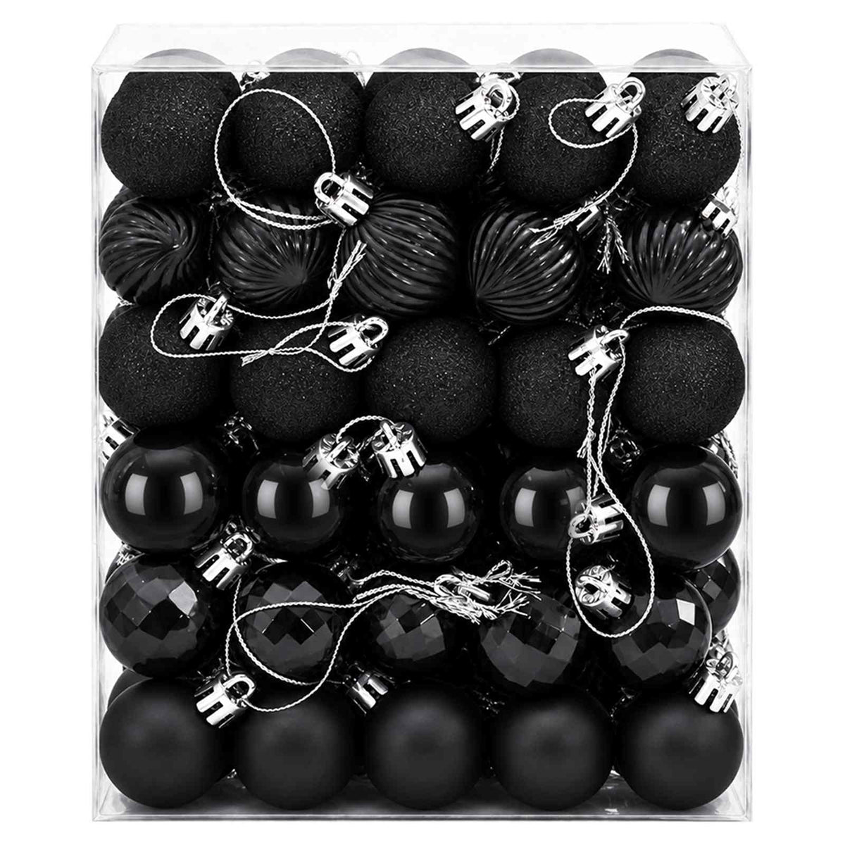 Christmas Ball Set 150 pcs Black Dia. 3 cm Polystyrene