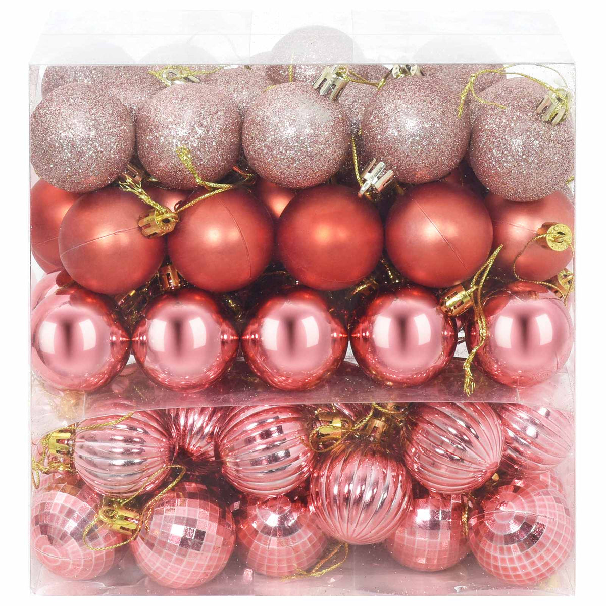 Christmas Ball Set 100 pcs Pink and Rose Dia. 4 cm Polystyrene
