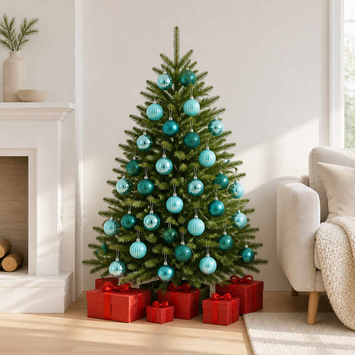 Christmas Ball Set 75 pcs Green 6 cm Polystyrene