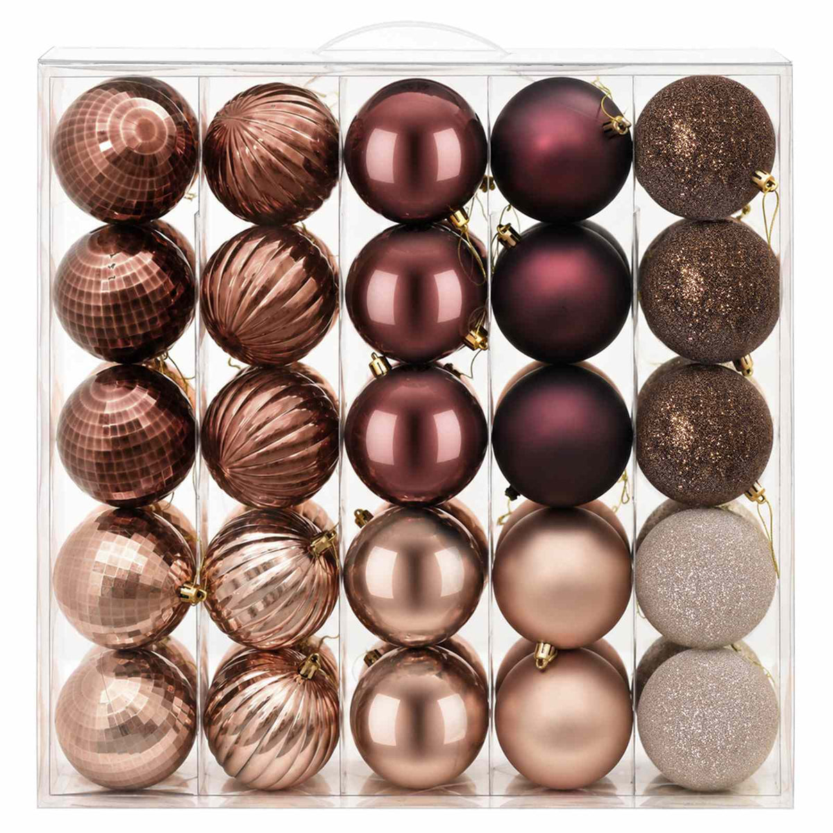 Christmas Ball Set 50 pcs Champagne and Brown Dia. 8 cm