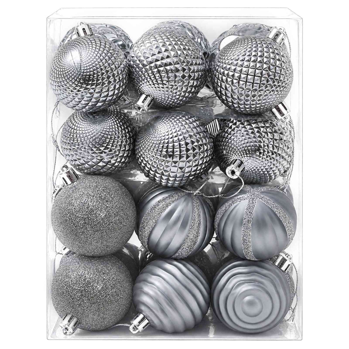 Christmas Ball Set 36 pcs Grey Dia. 6 cm Polystyrene
