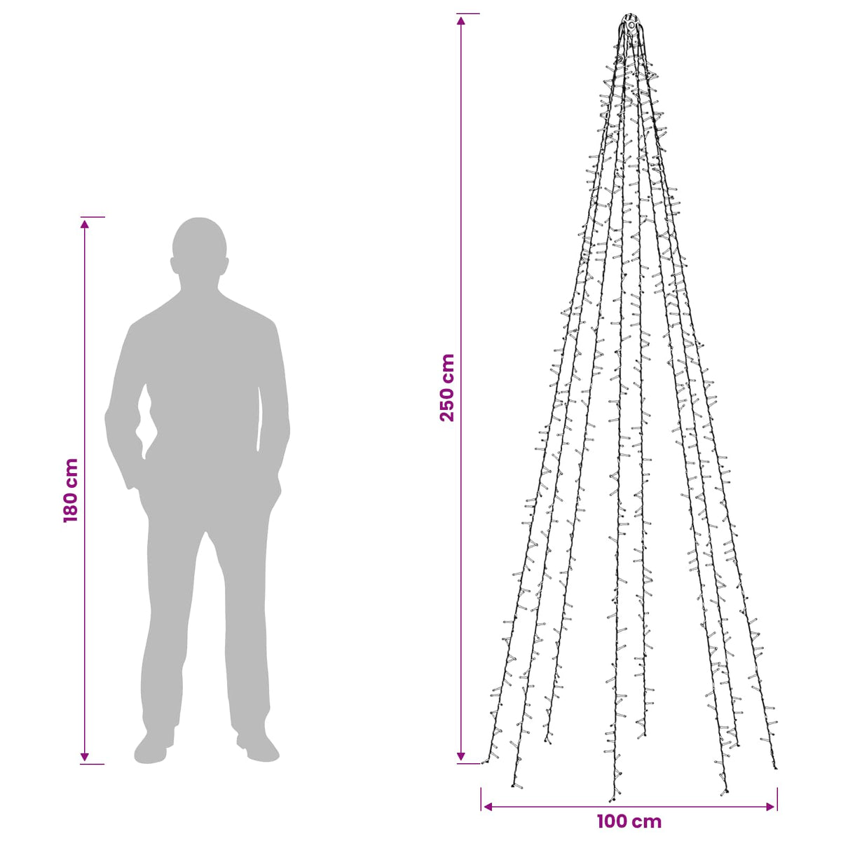 Christmas Tree Light with Spikes EKENAS 1000 LEDs Warm White
