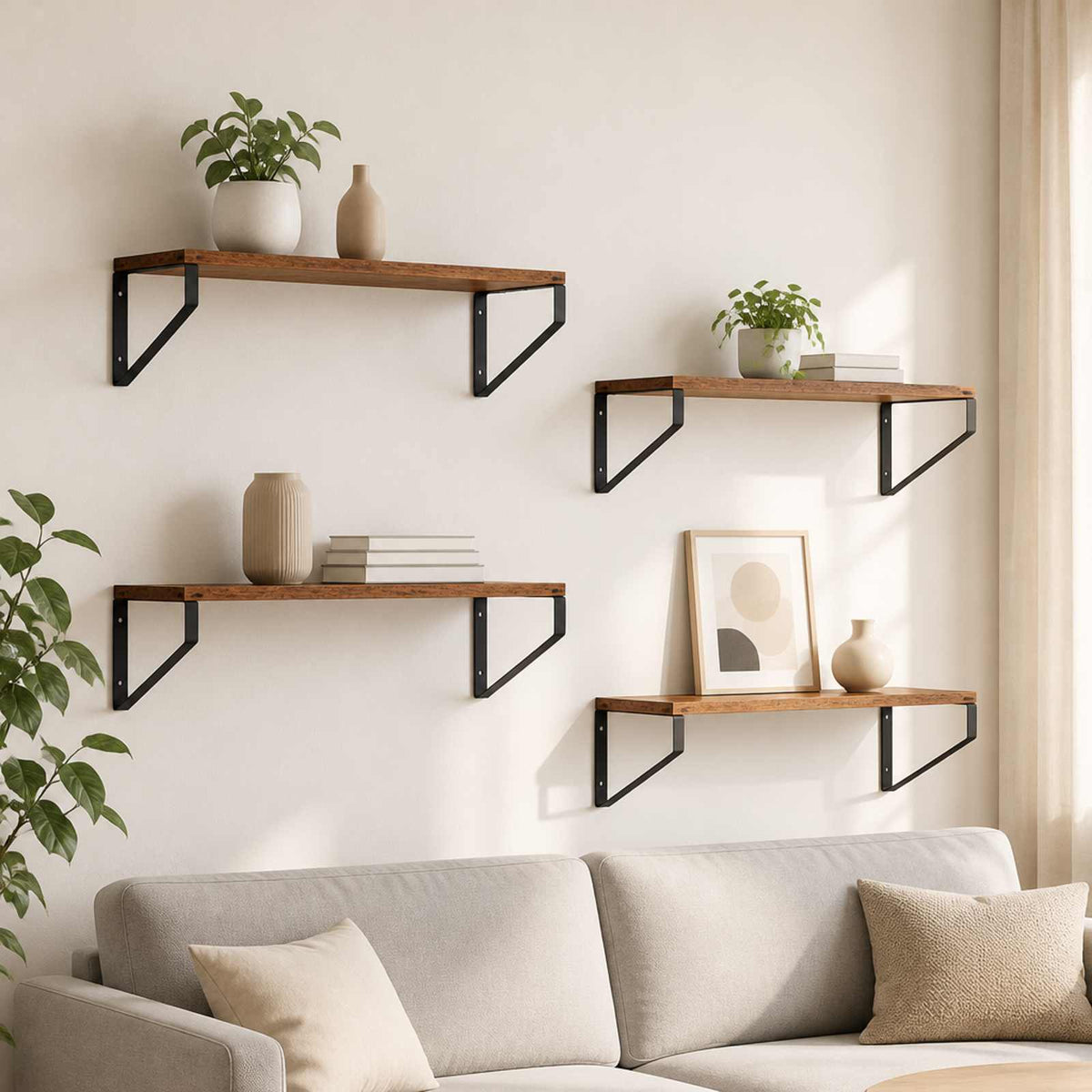 Wall Shelves 4 pcs Old Wood 60 x 16 x 15.5 cm