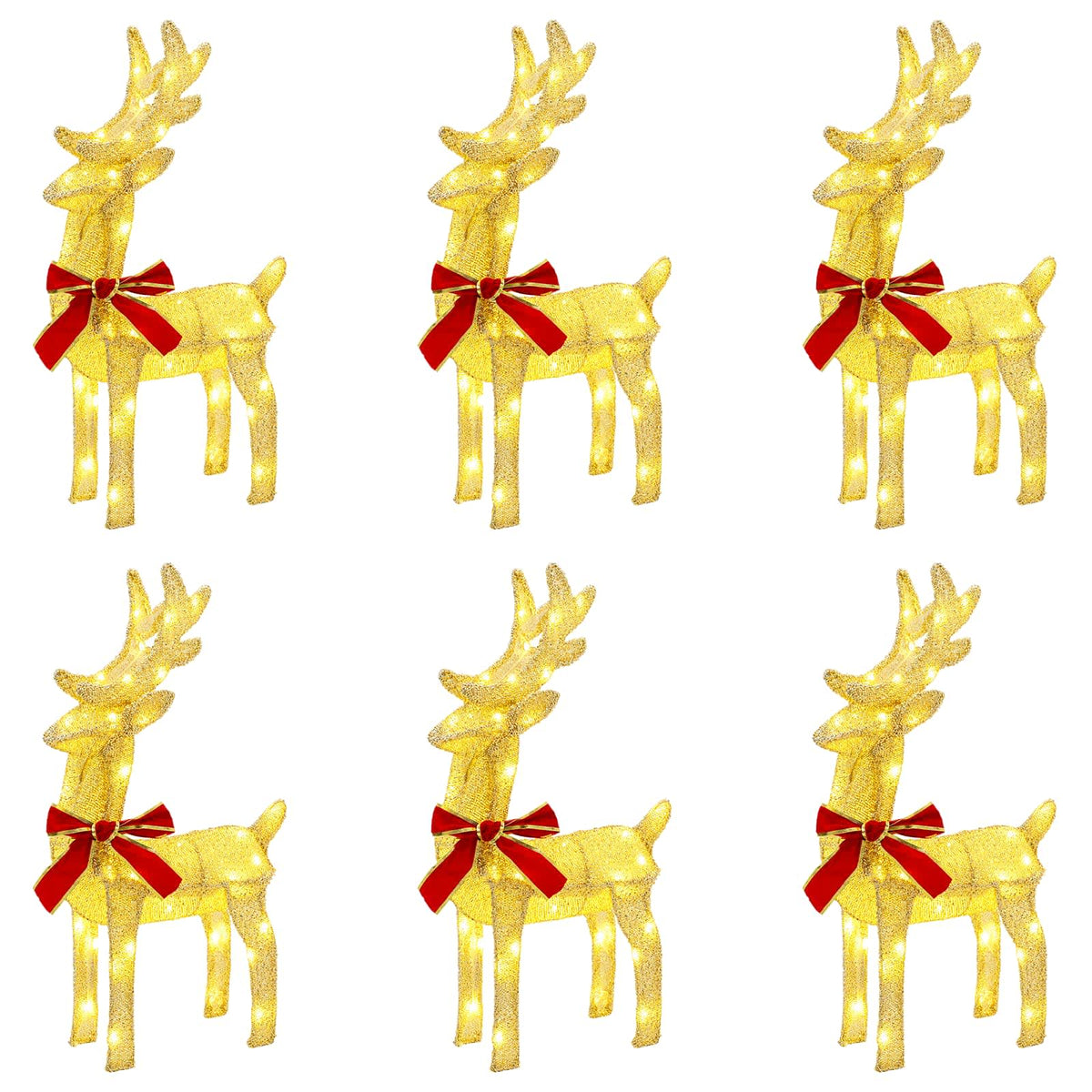 Christmas Reindeer 6 pcs 240 LEDs Warm White