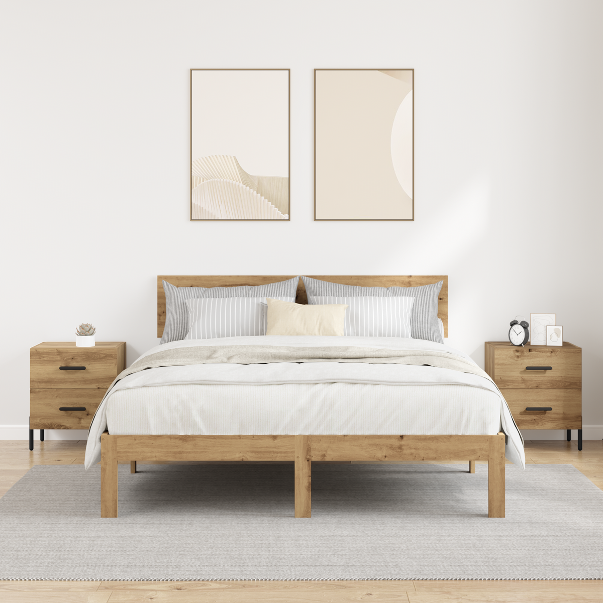 Bedside Cabinet 2 pcs Artisan Oak 40 x 35 x 47.5 cm