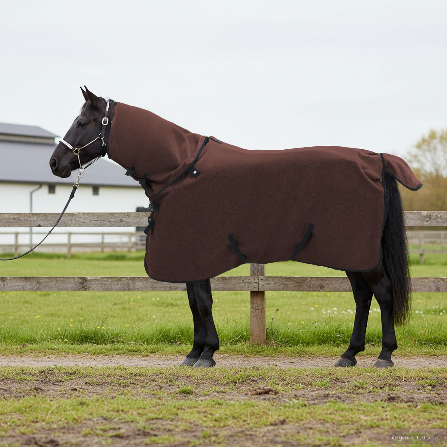 Horse Blanket Full Dark Brown 85 cm Polyester Fleece