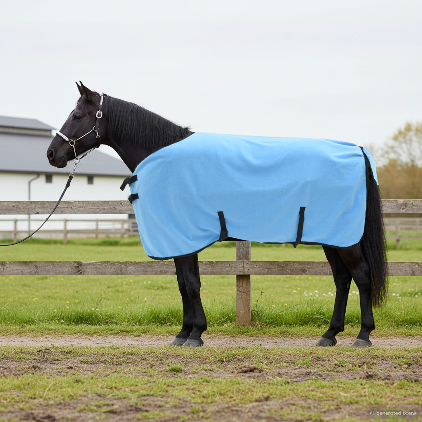 Horse Blanket Full Aqua 75 cm Polyester Fleece
