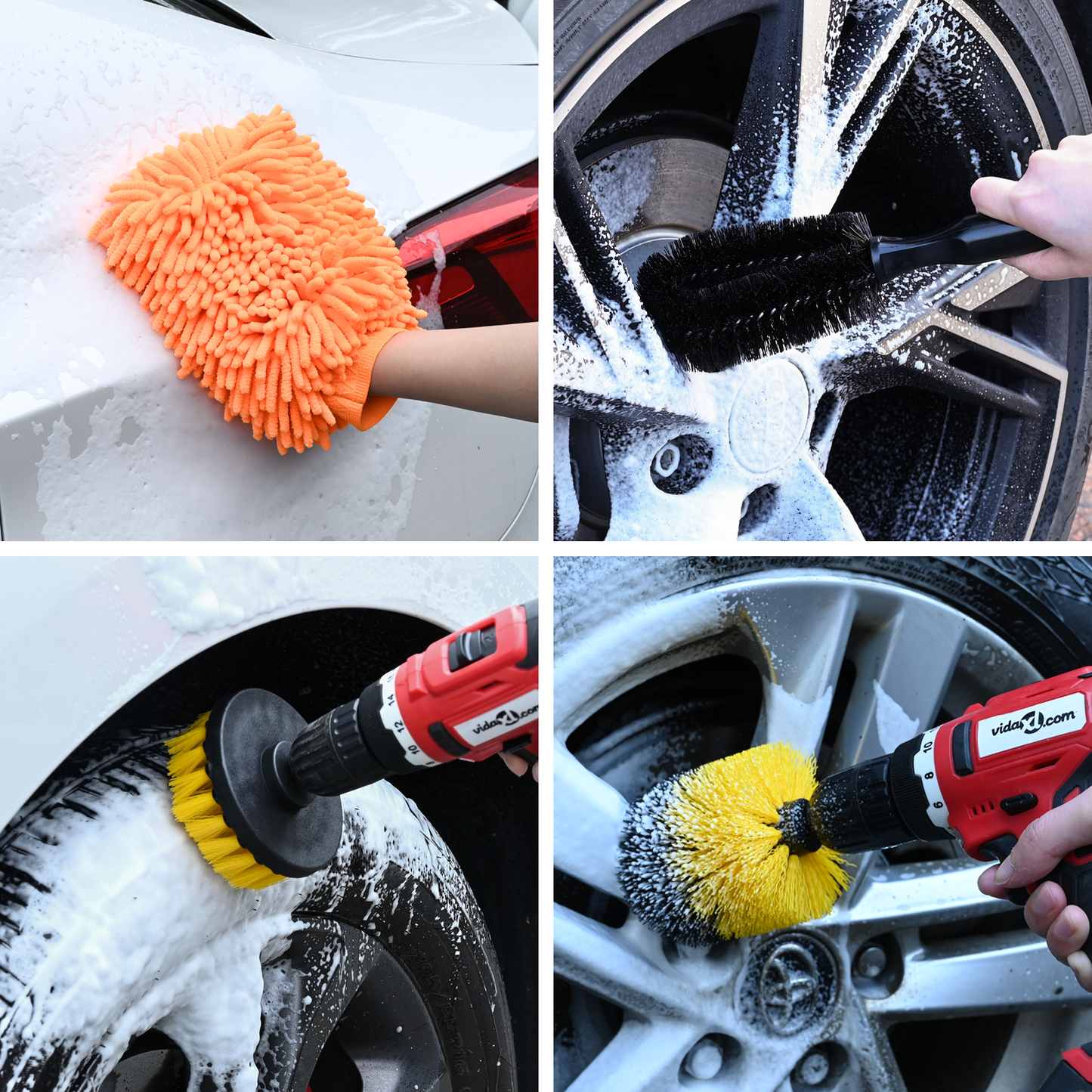 Car Brush Set Multicolour Poly Rattan