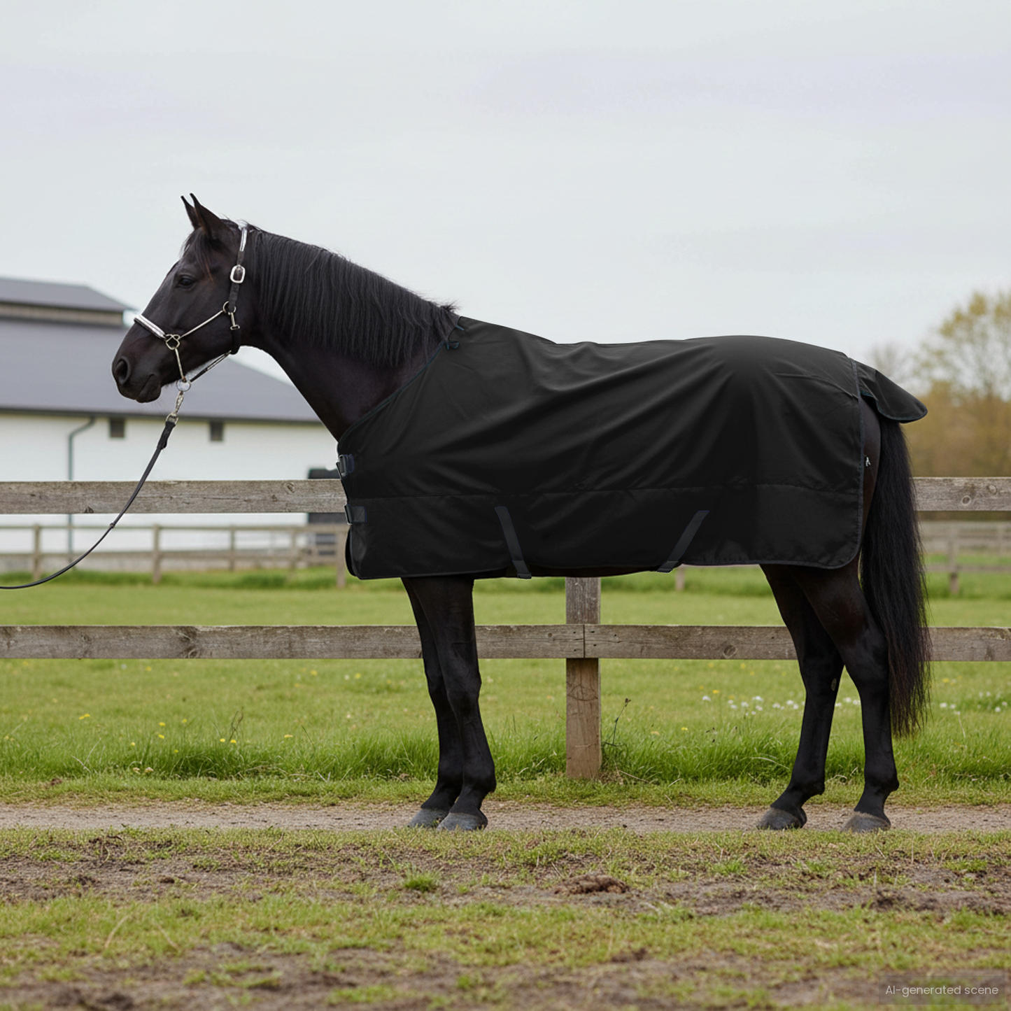 Horse Blanket Full Black 155 cm Polyester