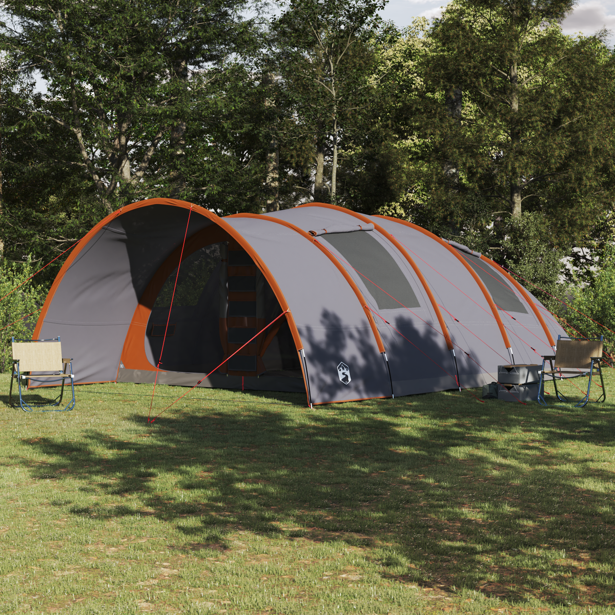 Tunnel Tent 8-Person 8-Person Grey and Orange