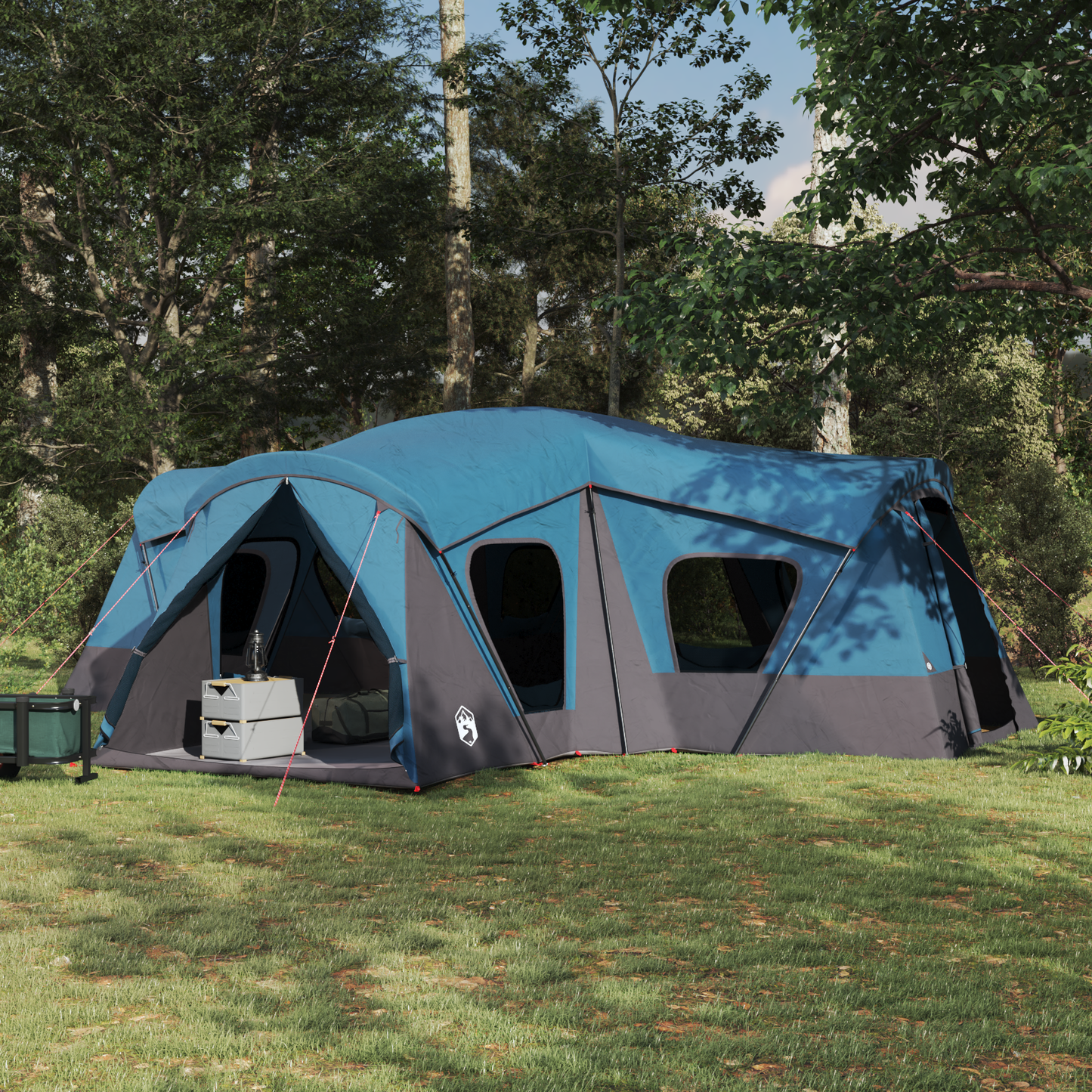 Family Tent 14-Person Blue 185T Polyester with PU Coating