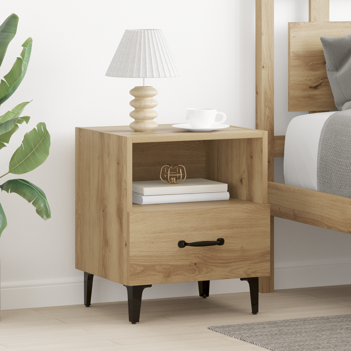 Bedside Cabinet 2 pcs Artisan Oak 40 x 35 x 47.5 cm