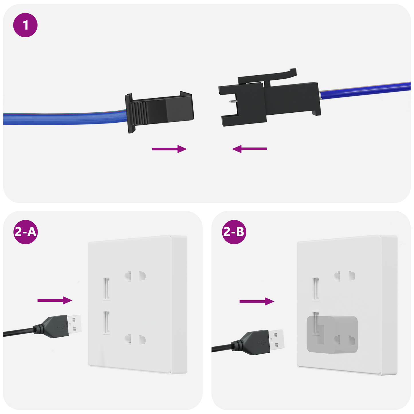 LED Strip 2 pcs Black and Multicolour Copper and Plastic