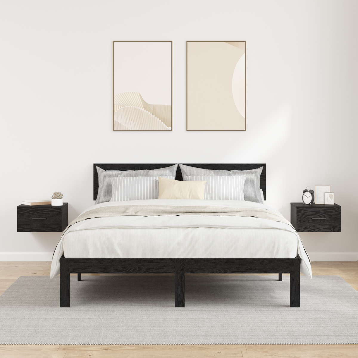 Bedside Cabinet 2 pcs Black oak 35 x 35 x 20 cm Engineered Wood