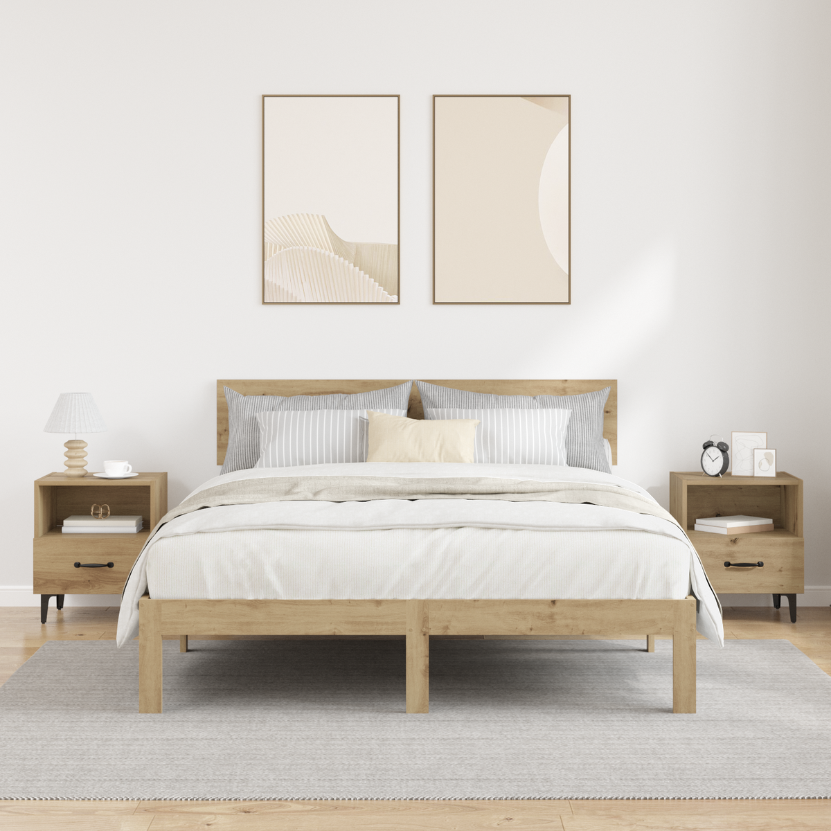Bedside Cabinet 2 pcs Artisan Oak 40 x 35 x 47.5 cm
