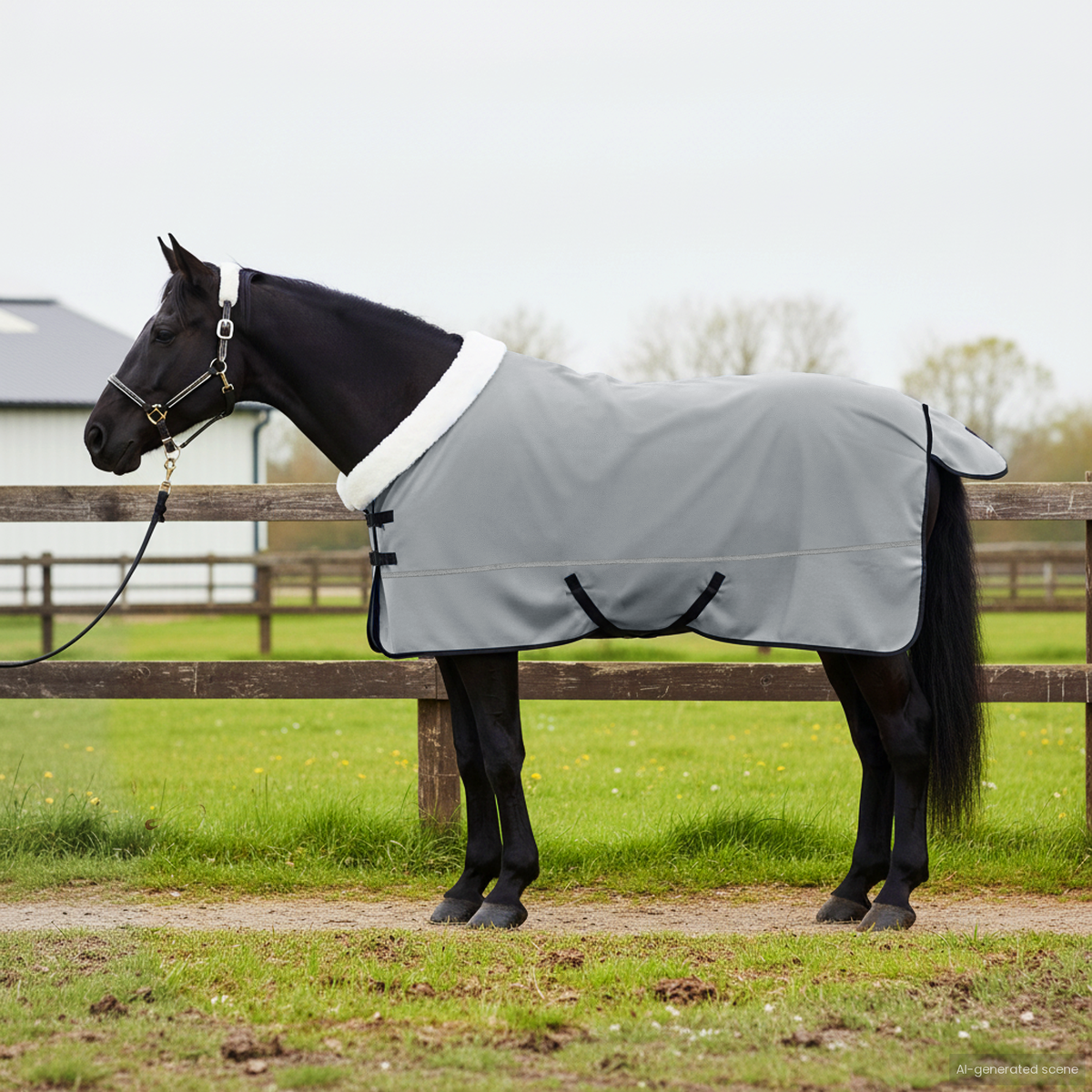 Horse Blanket Light Grey 125 cm Polar fleece