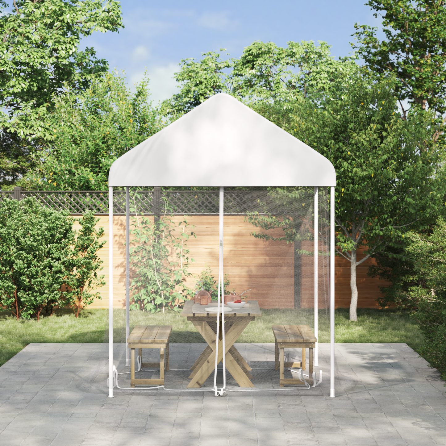 Mosquito Net for Gazebo 220 mesh White 2 x 2 x 2 m Polyester