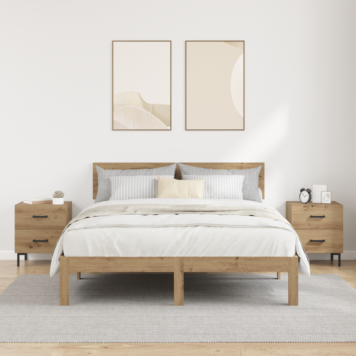 Bedside Cabinet 2 pcs Artisan Oak 40 x 35 x 47.5 cm