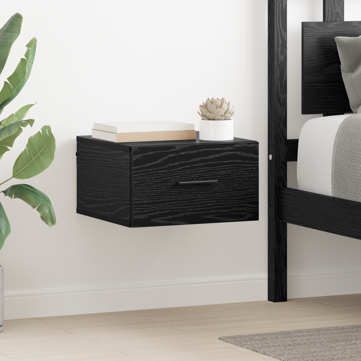 Bedside Cabinet 2 pcs Black oak 35 x 35 x 20 cm Engineered Wood