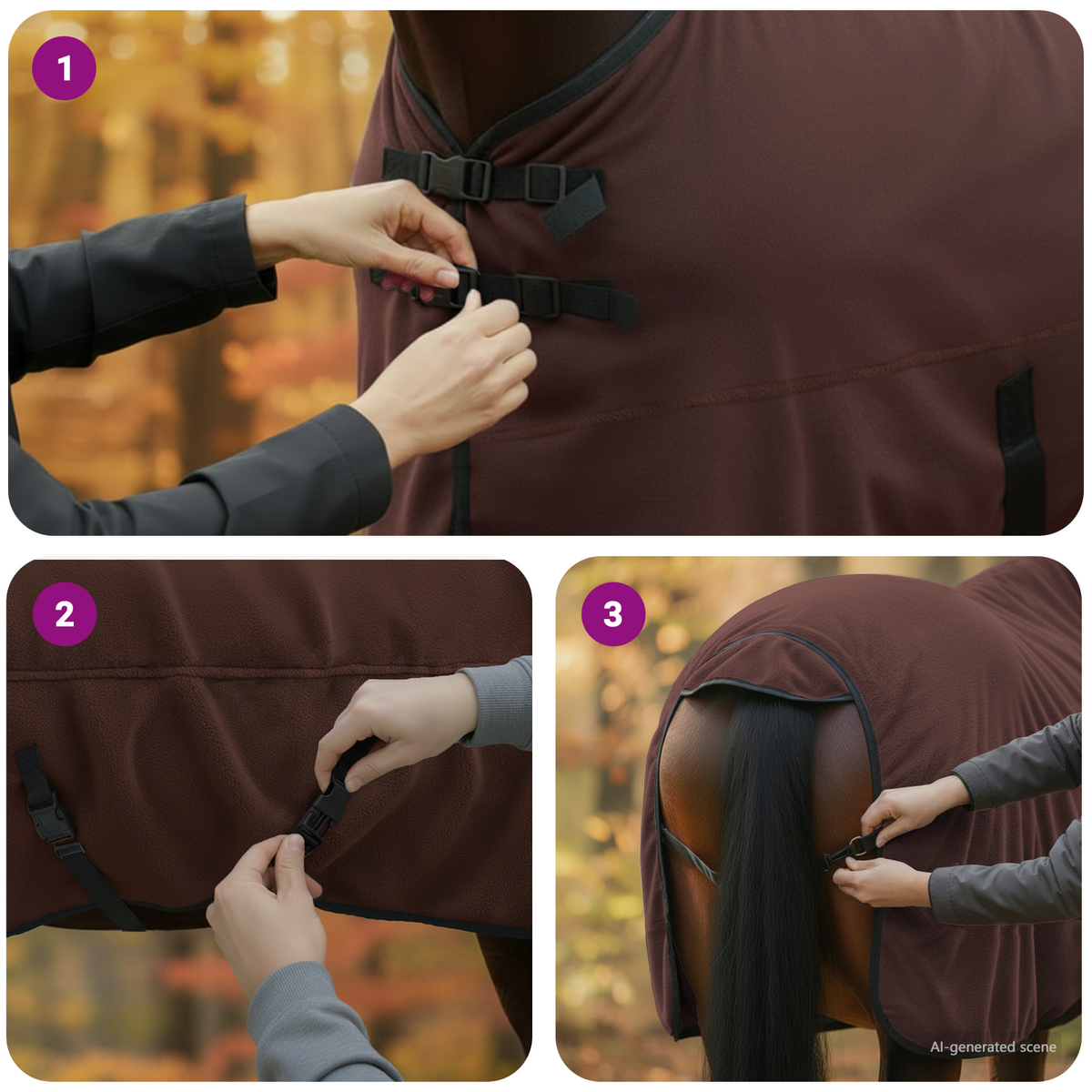 Horse Blanket Dark Brown 155 cm Polyester Fleece