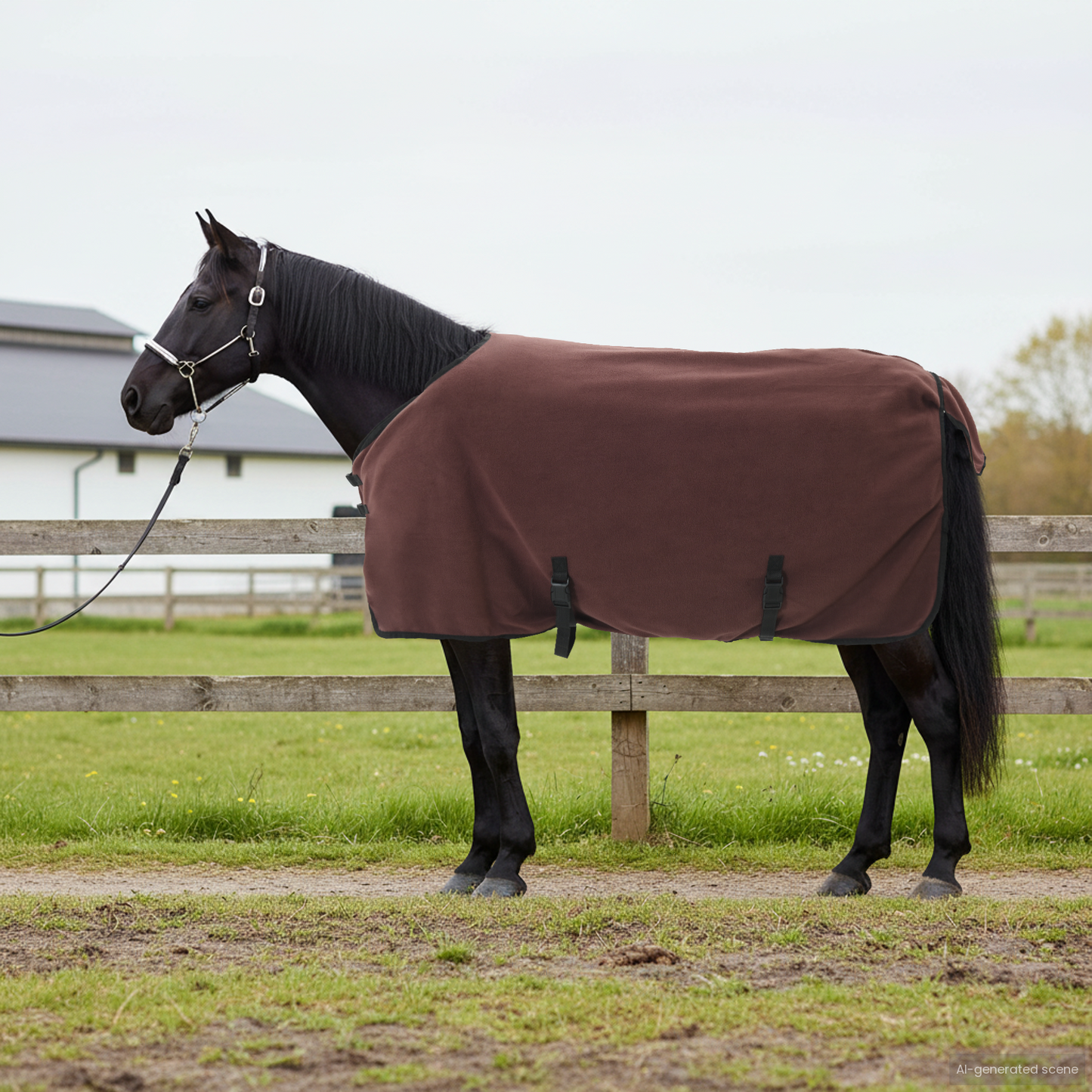 Horse Blanket Full Dark Brown 105 cm Polyester Fleece
