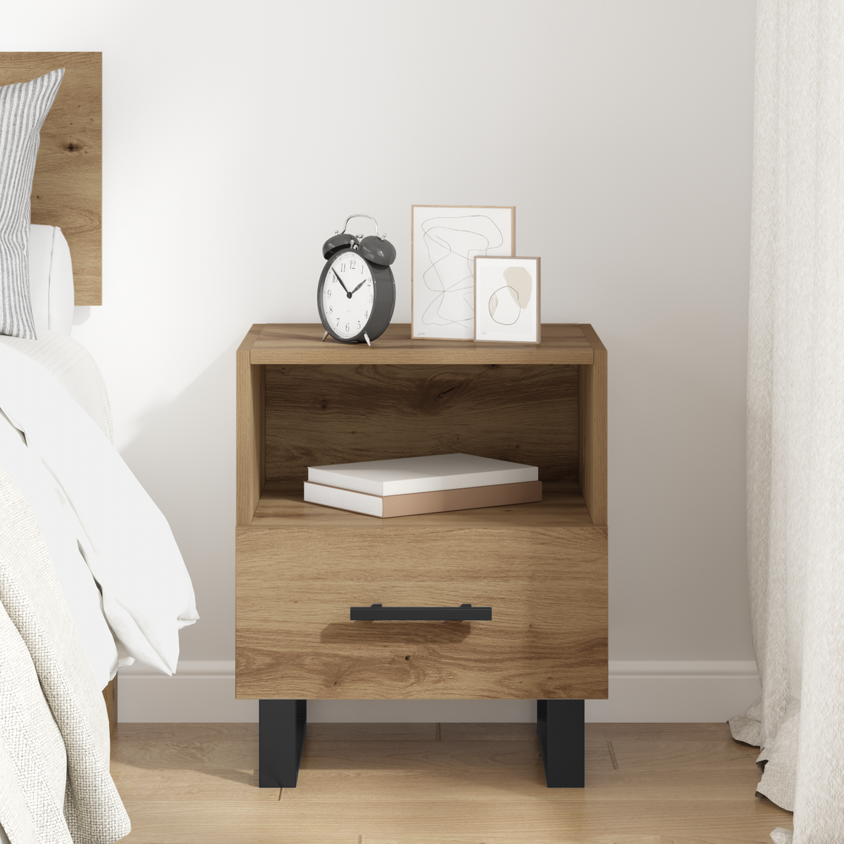 Bedside Cabinet Artisan Oak 40 x 35 x 47.5 cm Engineered Wood