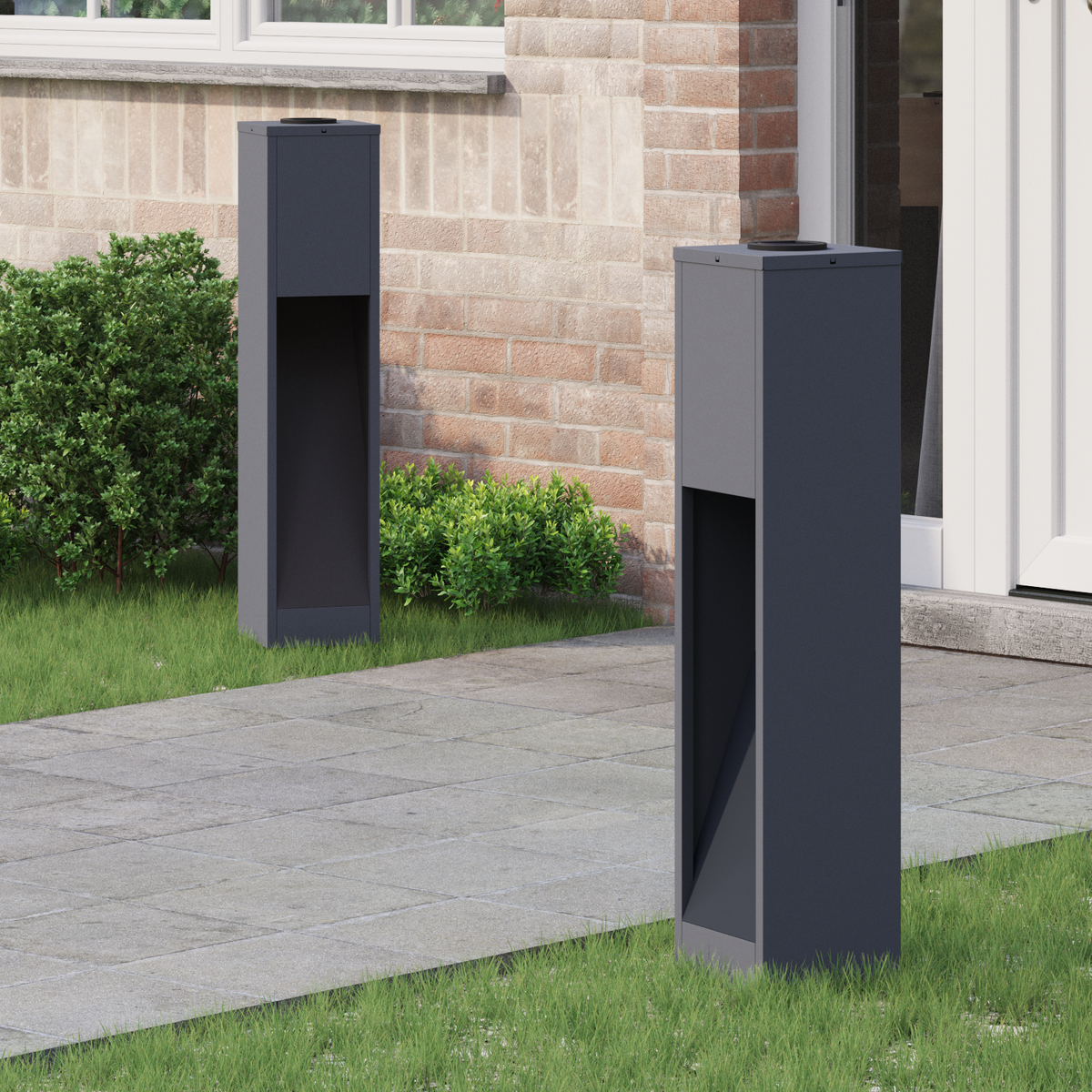 Solar Led Pathway Light 2 pcs Warm White 18 x 18 x 80 cm