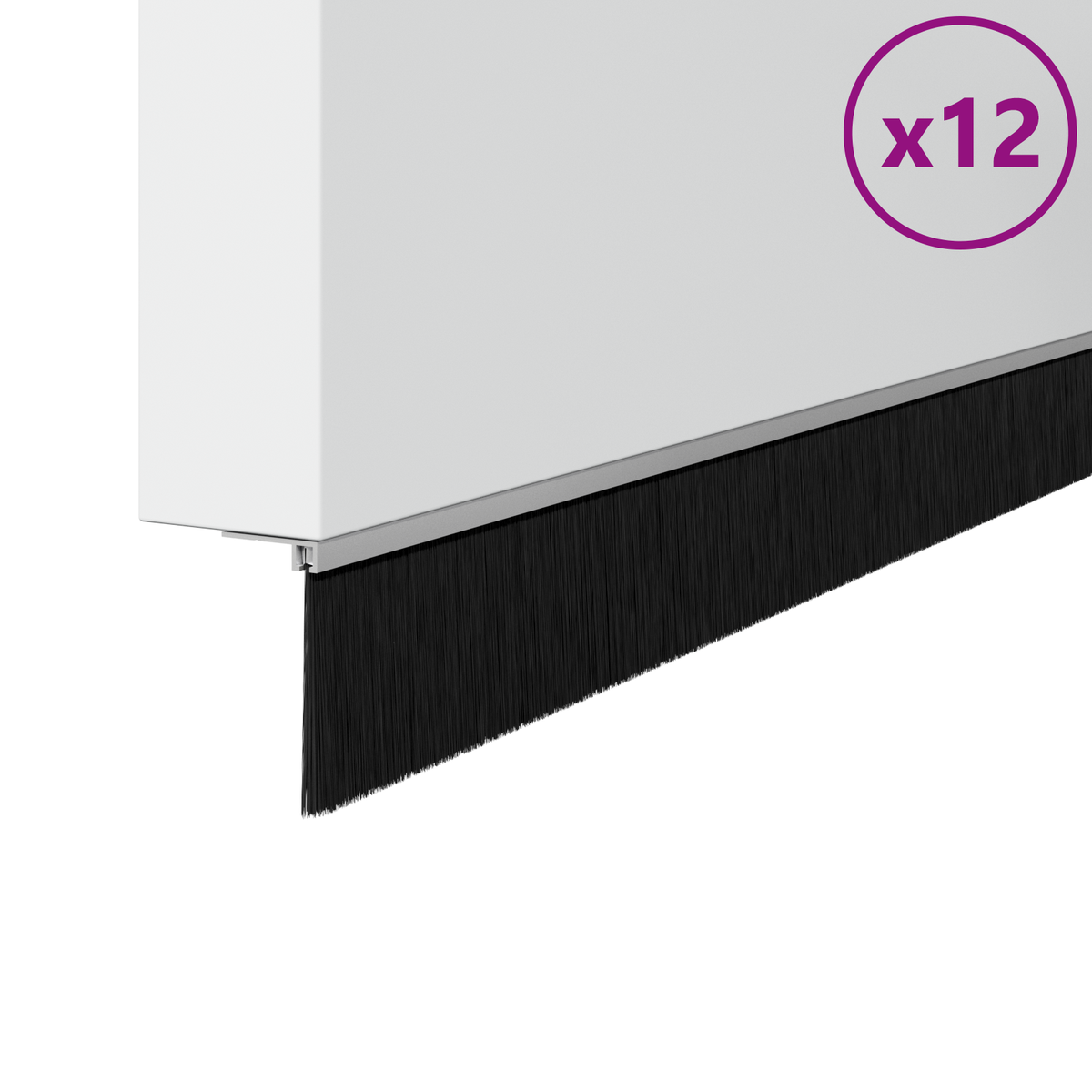 Self-adhesive Door Brush Seals 12 pcs 100 cm Aluminium Alloy