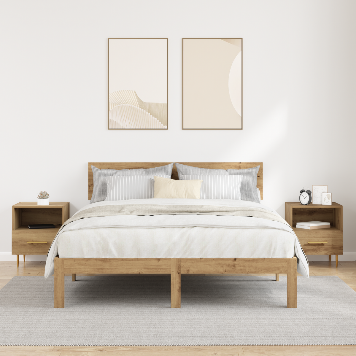 Bedside Table 2 pcs Brown 40 x 35 x 47.5 cm Engineered Wood