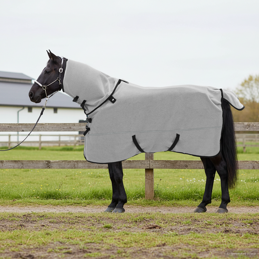 Horse Blanket Light Grey and Pink 135 cm Polyester Fleece