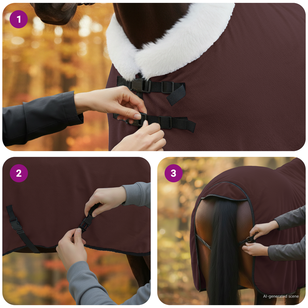 Horse Blanket Dark Brown 85 cm Polar fleece