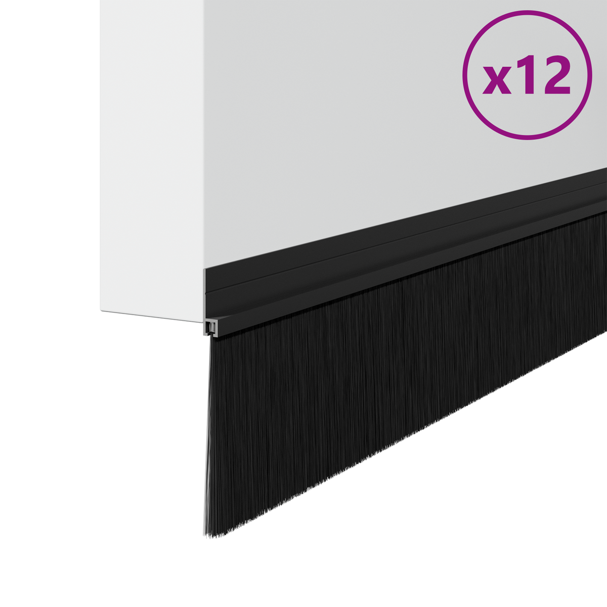 Self-adhesive Door Brush Seals 12 pcs 100 cm Aluminium Alloy
