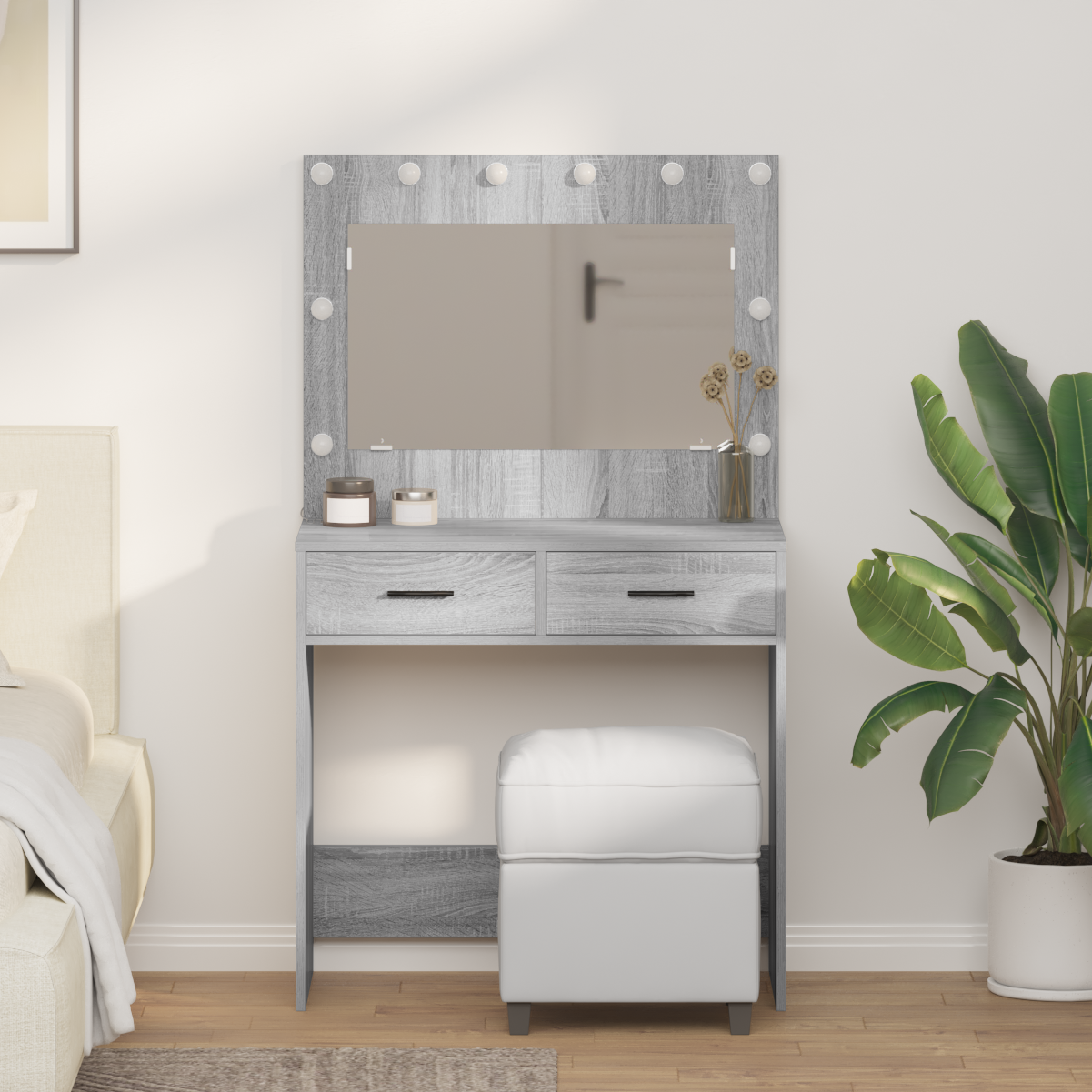 Dressing Table Grey Sonoma 78.5 x 41 x 135 cm Engineered Wood