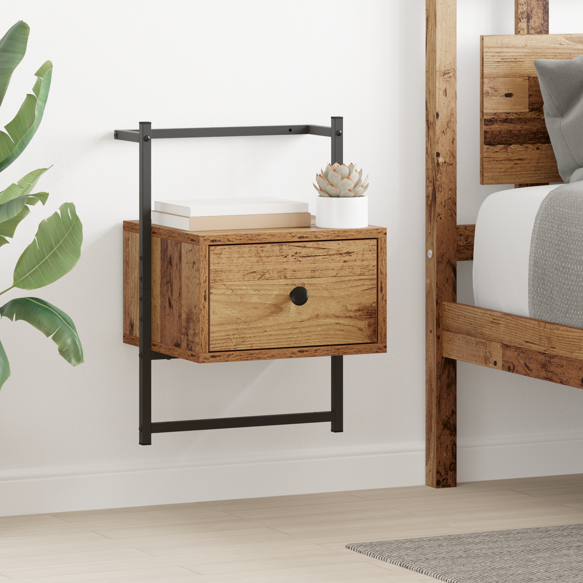 Bedside Cabinet Old Wood 35 x 30 x 51 cm Engineered Wood