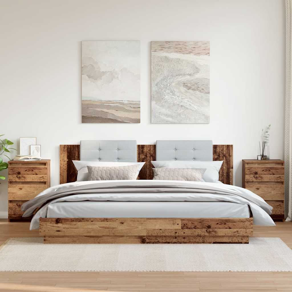 Bedside Cabinets 2 pcs Old Wood 40x35x62,5 cm Engineered Wood