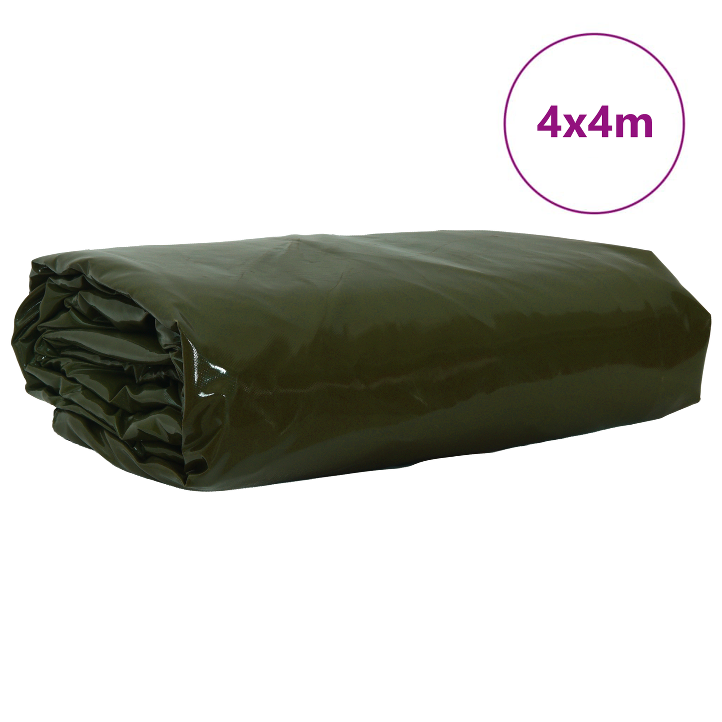 Tarpaulin 650g / m² Olive Green 4 x 4 m Canvas with PVC Coating