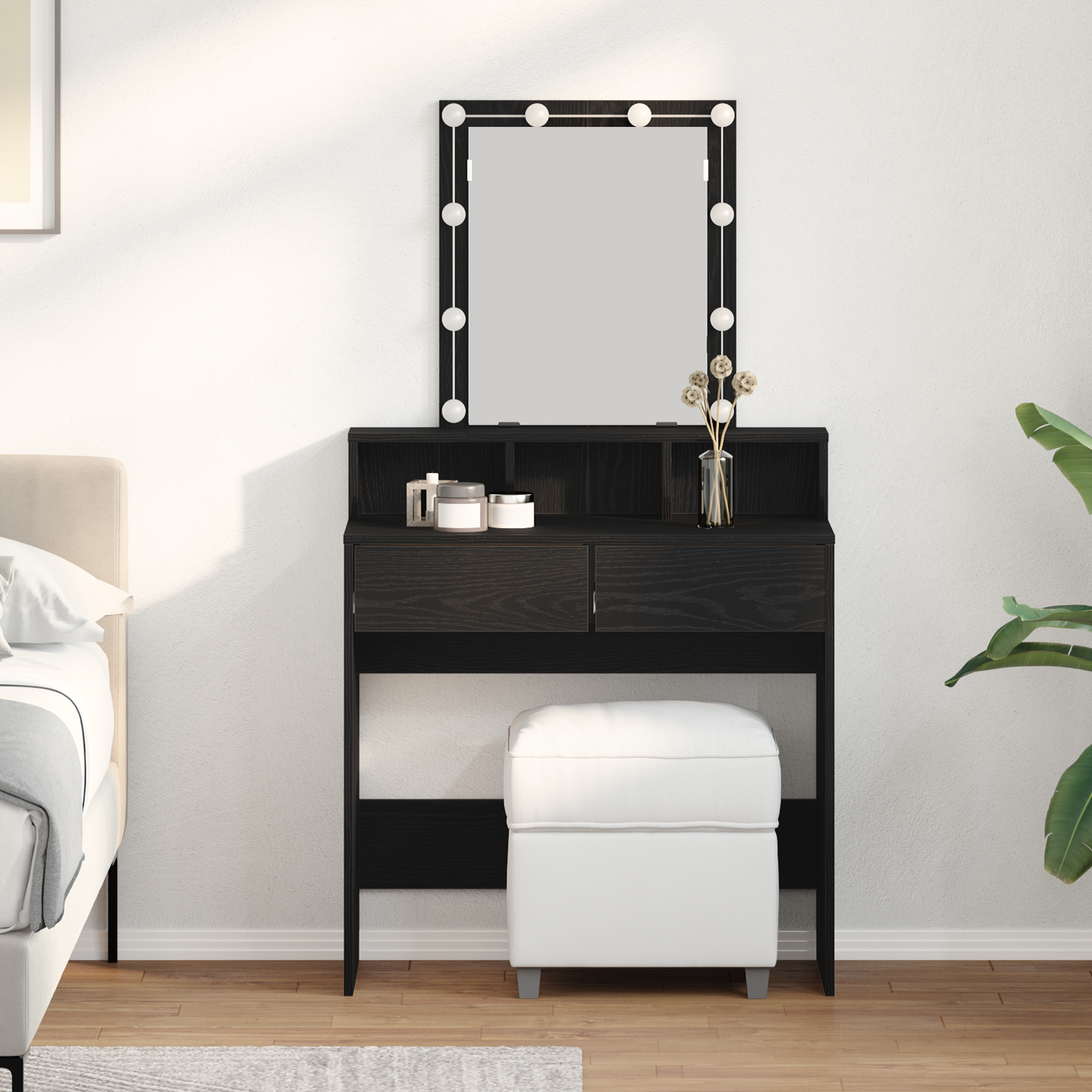 Dressing Table Black oak 80 x 41 x 144.5 cm Engineered Wood