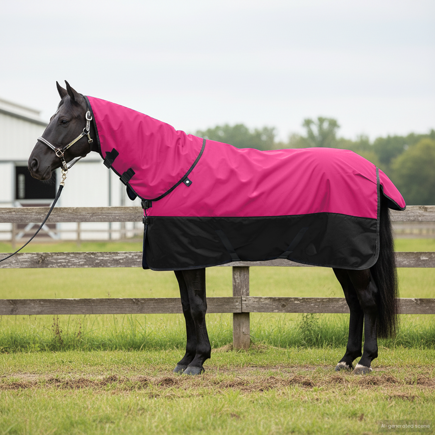 Horse Blanket Pink and Black 115 cm Polyester